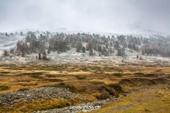 Herbstlicher Schneefall an der Talstation